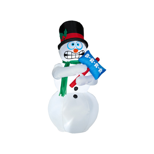 Gemmy 13544 Christmas Lighted Inflatable Shivering Snowman, 6-Ft.