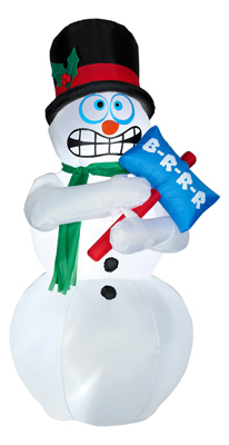 Gemmy 13544 Christmas Lighted Inflatable Shivering Snowman, 6-Ft.