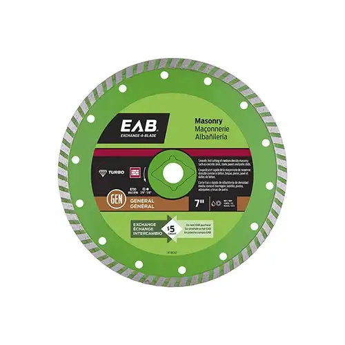 Diamond Saw Blade, Turbo Rim, 7-In.