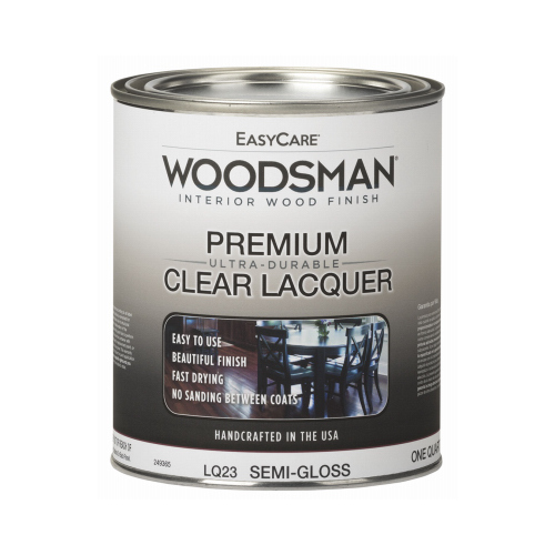 Woodsman Lacquer, Protective Finish For Wood & Metal, Clear Semi-Gloss, Qt.