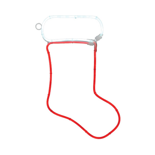 LED Christmas Window Decoration, Neon Flex Stocking, 18-In.