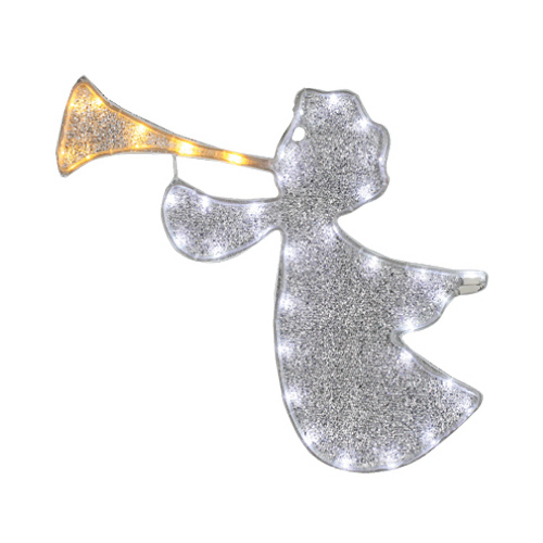 HK STAR BRIGHT LIGHTING LIMITED FCBXMDG0261 LED Christmas Window Decoration, Silver Angel Tape Light, 18-In.