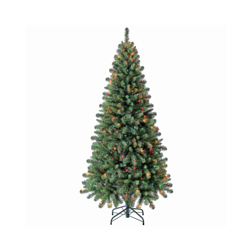 Evergreen Classics TG66M2W56M00 Artificial Pre-Lit Christmas Tree, Crisfield Fir, 300 Multi Lights, 6.5-Ft.