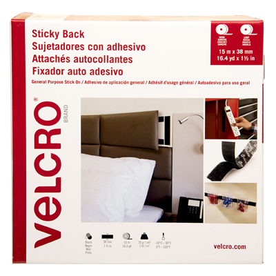 VELCRO USA INC CONSUMER PDTS VEL-30632-GLO Sticky Back Tape, Black, 1.5-In. x 16.4-Yd., Sold In Store By The Foot