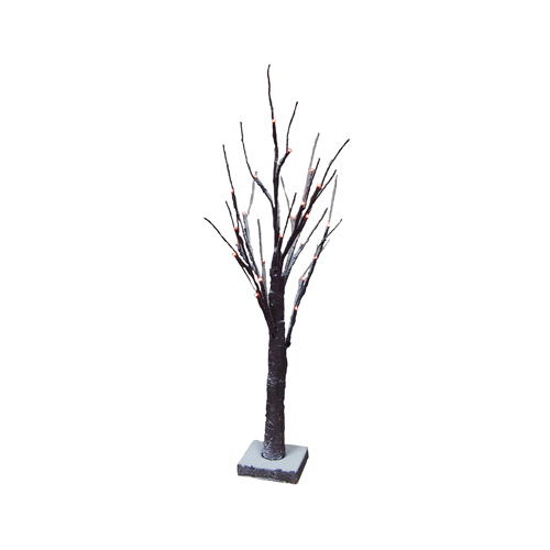 NATURES MARK LLC-IMPORT NMYK-T-1706-2FT Faux Twig Tree, Snowy Brown, 24 Warm White LED Lights, 2-Ft.