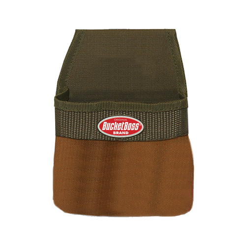 Bucket Boss 54011 Original Series Tape Measure Pouch, 1-Pocket, Poly Fabric, Brown, 6-1/2 in W, 9 in H, 1-1/2 in D