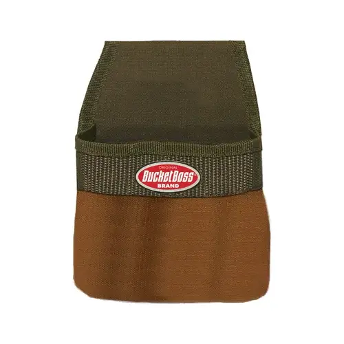 Bucket Boss 54011 Original Series Tape Measure Pouch, 1-Pocket, Poly Fabric, Brown, 6-1/2 in W, 9 in H, 1-1/2 in D