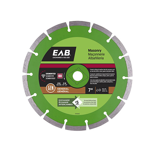 EAB Tool Company Inc 3110062 Diamond Saw Blade, Segmented Rim, 7-In.