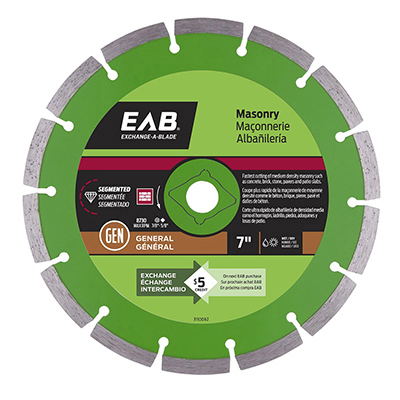 EAB Tool Company Inc 3110062 Diamond Saw Blade, Segmented Rim, 7-In.