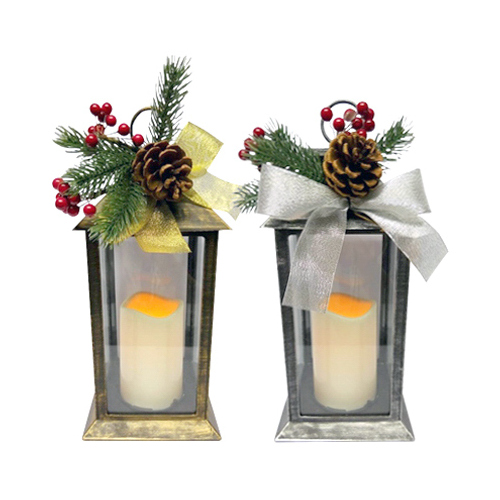 NATURES MARK LLC-IMPORT SK-1997/1998 LED Candle Lantern Set, Silver & Gold, 11.3-In.