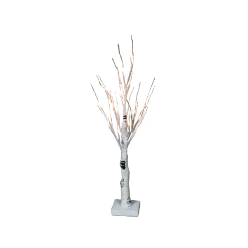 NATURES MARK LLC-IMPORT NMYK-T-1709-2FT Faux Twig Tree, Snowy Birch, 24 Warm White LED Lights,2-Ft.