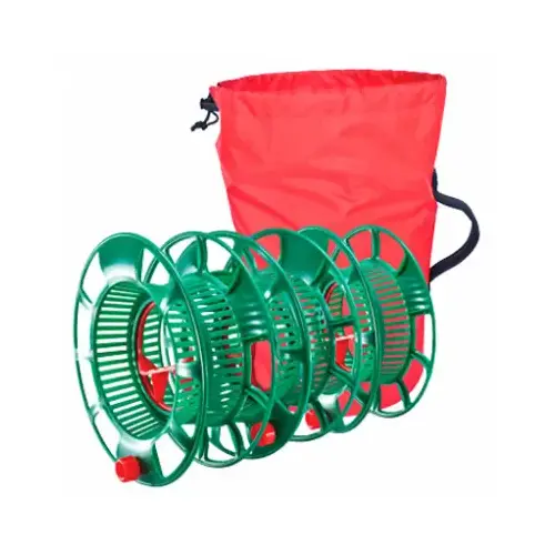 Christmas Light Storage Reels & Bag, Green Plastic, 3-Ct.