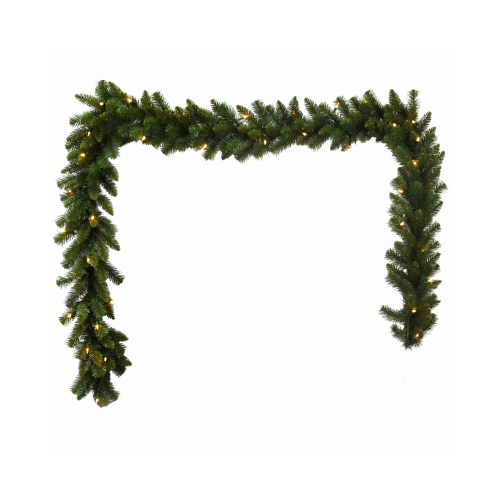 PULEO ASIA LIMITED 329-G7131-9/10C35 Artificial Pre-Lit Garland, Indoor/Outdoor, 10-In. x 9-Ft.