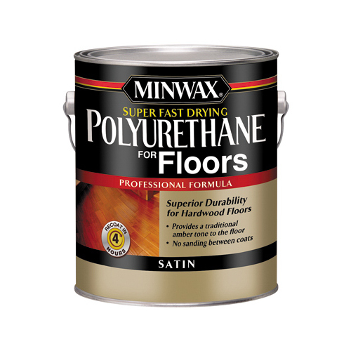 Floor Polyurethane, Super-Fast Drying, Satin, 1-Gallon