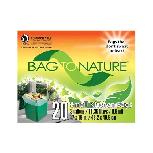 INDACO MFG LTD MBP35201 Compost Kitchen Bag, 3-Gal., 20-Ct. Green
