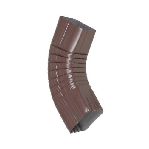 Gutter Side Elbow, Style B, 75 Degree, Brown Galvanized Steel, 2 x 3-In.