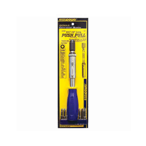 Push Pull Ratcheting Screwdriver, 9.5 to 12-In.