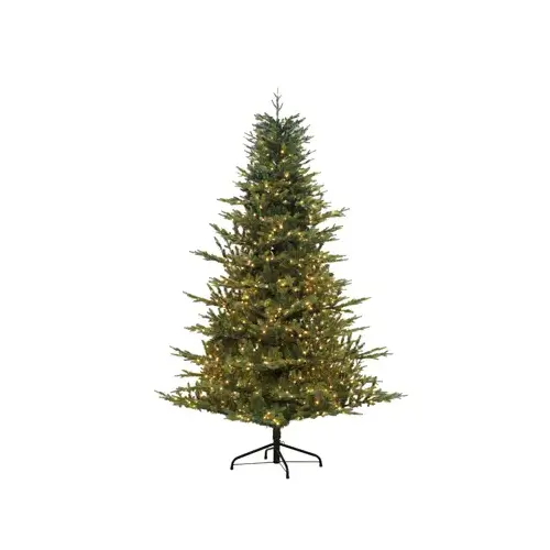 Artificial Pre-Lit Christmas Tree, Dalton Fir, 800 LED Warm White Lights, 7-Ft.