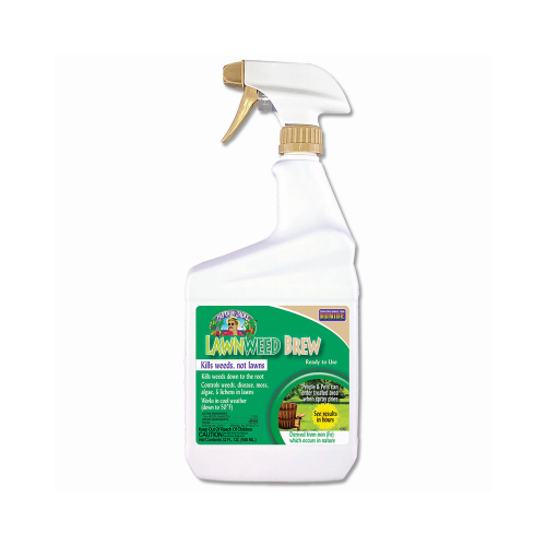 Captain Jack's Lawnweed Brew, Fast-Acting Formula Controls Weeds, Moss, Algae, Lichens & Disease, 32 oz. Spray