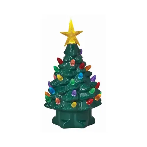 Christmas Tree, Vintage Porcelain With LED Lights, 5.5-In. - pack of 6