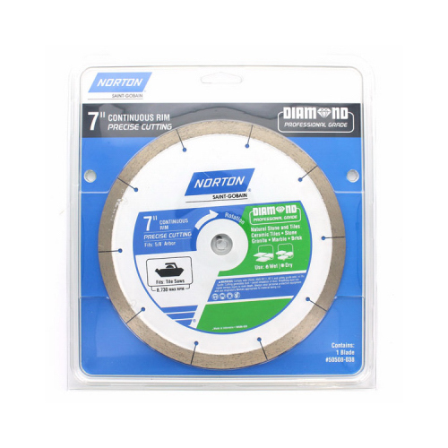 Diamond Saw Blade, Continuous Rim, 7-In.