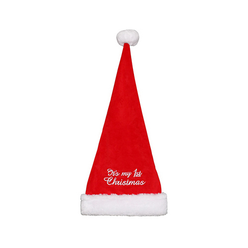 DYNO SEASONAL SOLUTIONS 0409163-1 Baby's First Christmas Hat, Red & White Fleece, 18-In.