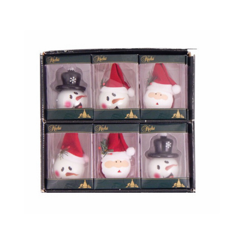 CHRISTMAS BY KREBS TV300052A Ornament, Porcelain Figurine, White, Assorted, 2.25-In.