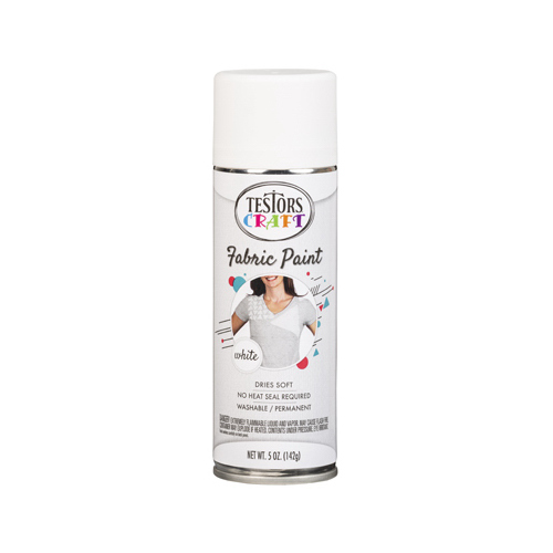 Fabric Spray Paint, Matte, White, 5 oz, Aerosol Can