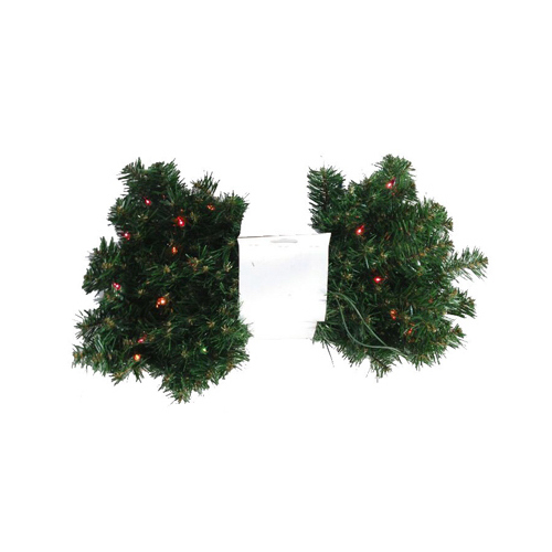 Lighted Branch Garland, Green PVC, 35 Multi-color Lights, 9-Ft. - pack of 6