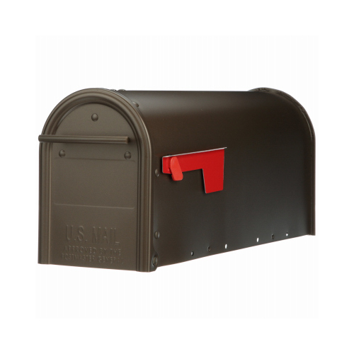 Franklin Post-Mount Mailbox, Medium, Bronze Steel/Brassl Accents