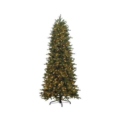 Artificial Pre-Lit Christmas Tree, Slim Asheville Fir, 900 LED Warm White Lights, 7.5-Ft.