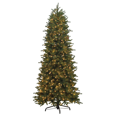 PULEO ASIA LIMITED 114-AIGSL-75LW3K9-TV Artificial Pre-Lit Christmas Tree, Slim Asheville Fir, 900 LED Warm White Lights, 7.5-Ft.