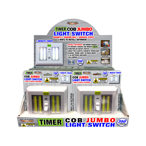 Shawshank LEDz 702575-XCP12 COB Jumbo Light Switch, 1-Minute Timer, 350 Lumens - pack of 12