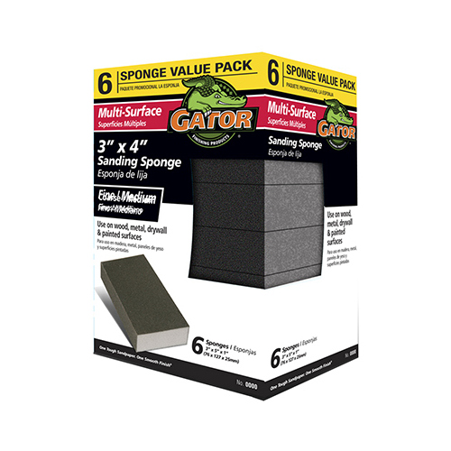 Sanding Sponge, Extra Fine/Fine, 3 x 4-In - pack of 6