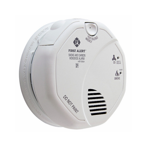 Smoke & Carbon Monoxide Photoelectric Alarm, Hardwired w/Battery Backup, Voice Alert