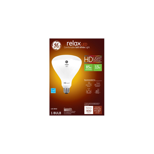 GE Lighting 49525 Relax HD LED Flood Light Bulb, Soft White, 900 Lumens, 13-Watts