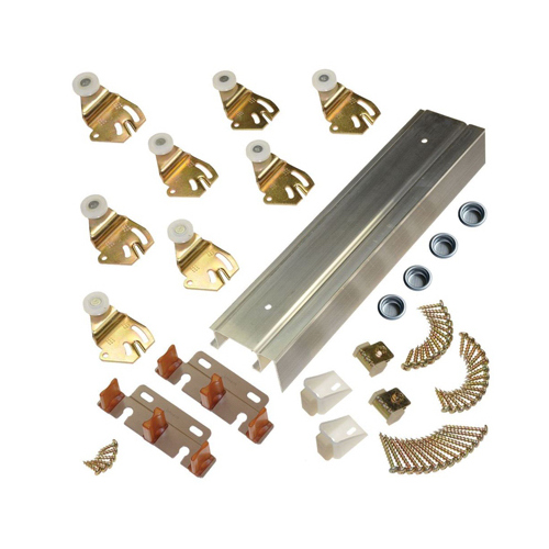 L.E. Johnson 2200F961 2 Door Bypass Track Hardware, Aluminum, 96In.