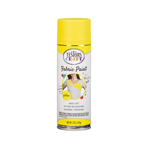 Testors 344361 Fabric Spray Paint, Matte, Yellow, 5 oz, Aerosol Can