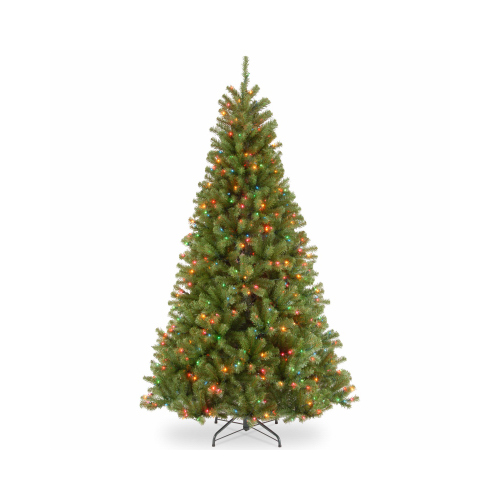 NATIONAL TREE CO-IMPORT NRV7-301P-75 Artificial North Valley Spruce Tree, Green, 550 Multi-Color Lights, 7.5-Ft.