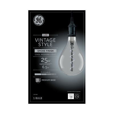 GE Lighting 93100105 LED Modern Light Bulb, PS52, Smoke, 190 Lumens, 6.5-Watt