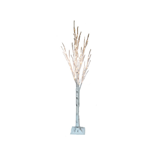 NATURES MARK LLC-IMPORT NMYK-T-1709-4FT Faux Twig Tree, Snowy Birch, 48 Warm White LED Lights, 4-Ft.