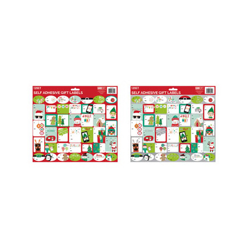 IG DESIGN GROUP AMERICAS INC IG116355 Christmas Peel & Stick Gift Labels, Whimsical, 120-Ct.