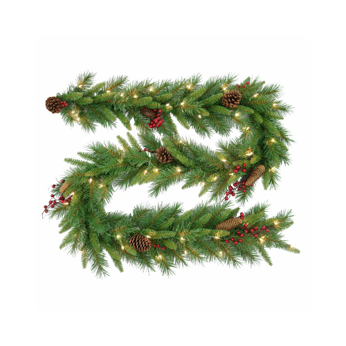 NATIONAL TREE CO-IMPORT WB8-300-9A-D Woodland Berry Artificial Garland, 9-Ft. x 10-In.