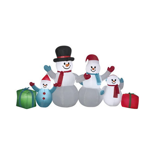 Christmas Inflatable Winter Snowman Family Scene, 9 x 4-Ft.