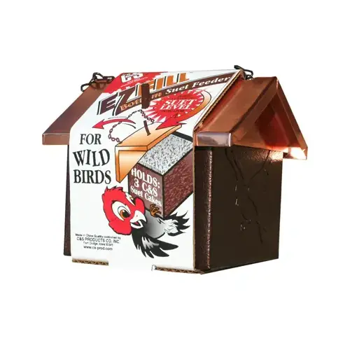 C&S Products 100214384 EZ Fill Bottom Suet Feeder BROWN