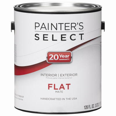 TRUE VALUE MFG COMPANY CPSP-GL Acrylic Latex Paint, Interior/Exterior, Pastel Base Flat, Tintable White, 1-Gallon