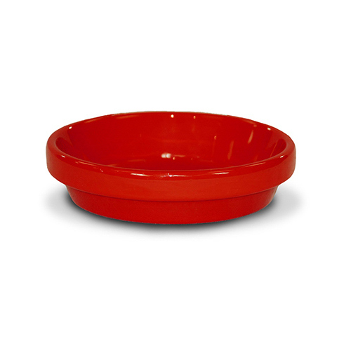 Saucer, Red Ceramic, 7.75 x 1.75-In.