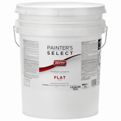 TRUE VALUE MFG COMPANY CPSP-5G Acrylic Latex Paint, Interior/Exterior, Pastel Base Flat, Tintable White, 5-Gallons