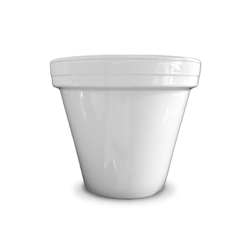 CERAMO PCSBX-4-W Flower Pot, White Ceramic, 4.5 x 3.75-In.