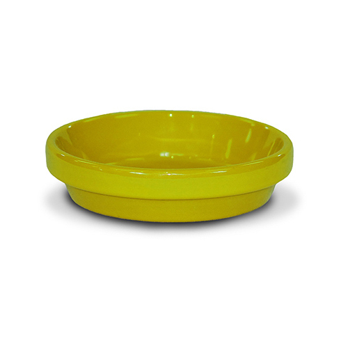 Saucer, Yellow Ceramic, 3.75 x .5-In.